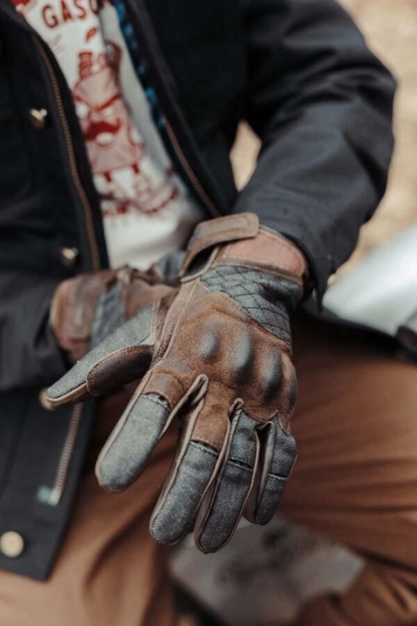 age of glory shifter gloves brown leather and denim 226733 2000x