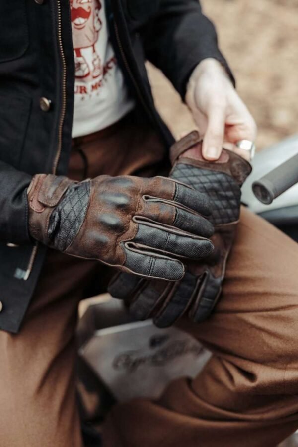 age of glory shifter gloves brown leather and denim 304237 2000x